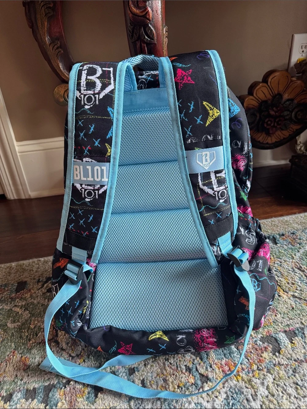 BASEBALL LIFESTYLE 101 CHALKBOARD BACKPACK WITH EXTRA KEY CHAIN ATTACHMENT…LIKE!